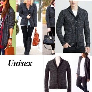 Neiman Marcus rag & bone NY for Target mens cardigan black 49% Wool gray Sm